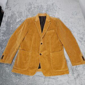 Barbour Blazer Sport Coat Mens Large Corduroy Camel Brown Stretch Jacket Preppy